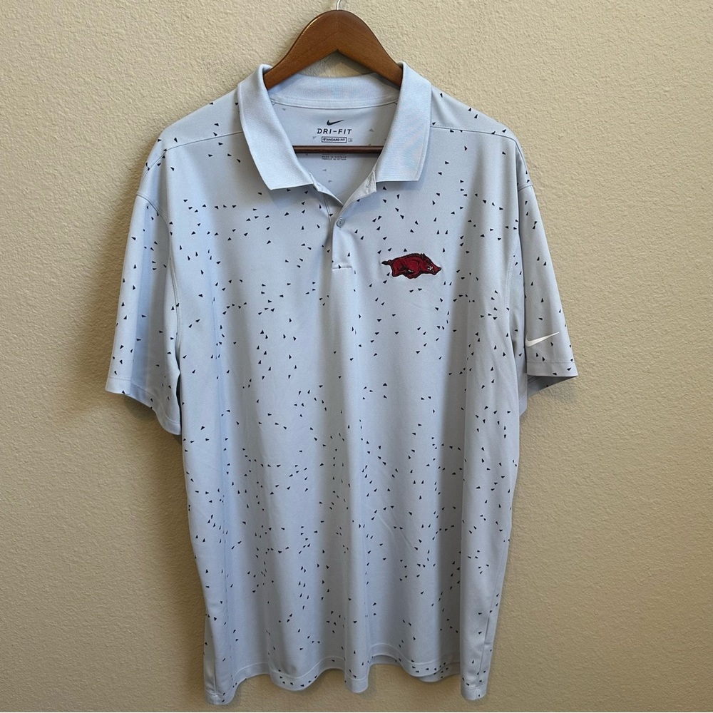 Nike Dri-Fit Men’s Grey Splatter Arkansas Razorbacks Golf Polo